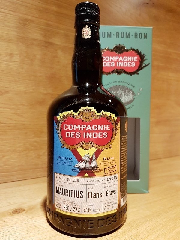 COMPAGNIE DES INDES Mauritius Grays Ex-Cognac 11YO Single Cask Rum 57,8%