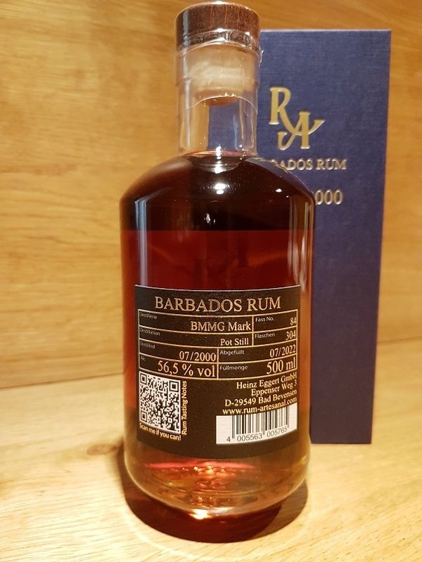 RA Rum Artesanal Barbados BMMG Single Cask Rum 2000 22 Jahre