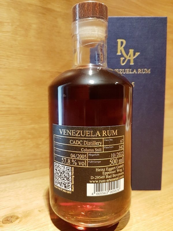 RA Venezuela Single Cask Rum C.A.D.C 2005 17 Jahre