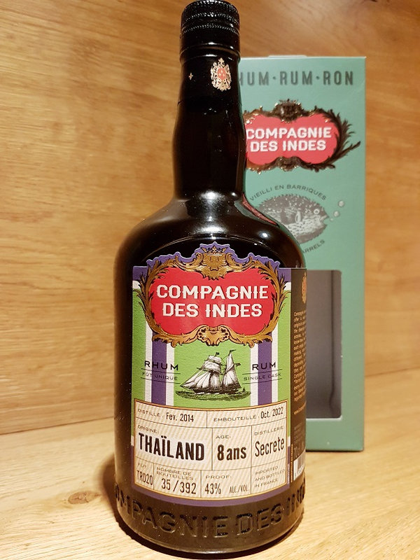 COMPAGNIE DES INDES Thailand Secrete 8YO Single Cask Rum 43%